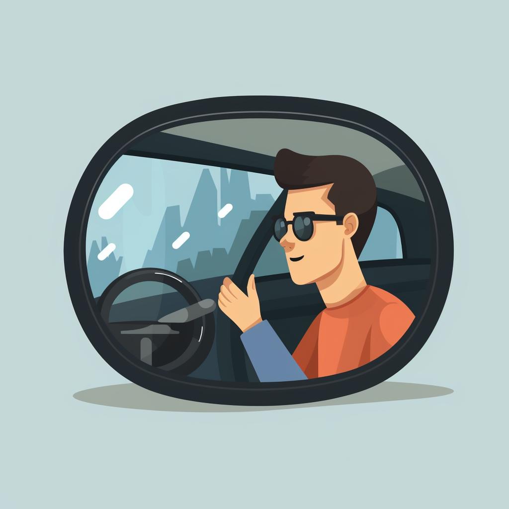 A driver checking the blind spot manually