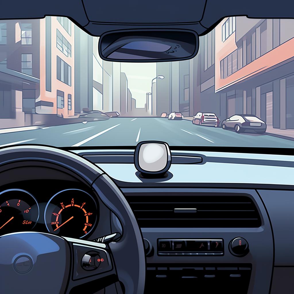 Blind spot monitor alert on car dashboard